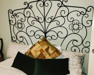 Scrolled iron headboard