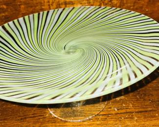 Art glass cake pedestal 