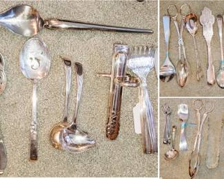 Stainless and Plate buffet serving pieces