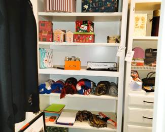 Built-in solid wood closet shelf unit