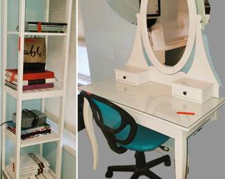 White vanity and shelf
