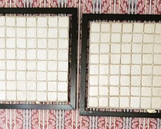 Large decorative textile framed art