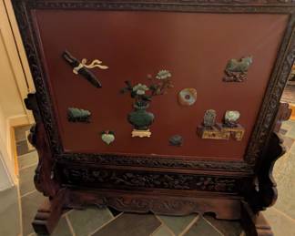 Real Jade figures on one side