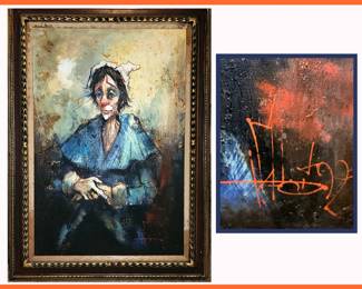 Large Vintage OIl Painting Signed Valdi