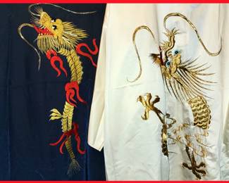 2 Japanese Robes with Great Embroidered Dragons