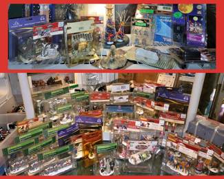 Huge Collection of Holiday Christmas Village Parts and Pcs Mostly All NIB
