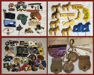 Large Collection of Lions Club Pins from all around the US and Other Countries as well
