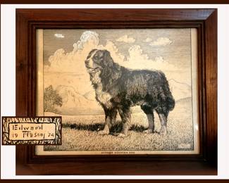 Signed and Dated Burmese Mountain Dog Print