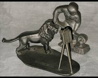 2 Small Pewter Sculptures Both Marked