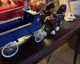Breyer horse drawn blue wagon