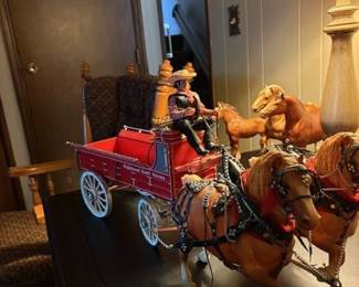 Breyer horse drawn red wagon