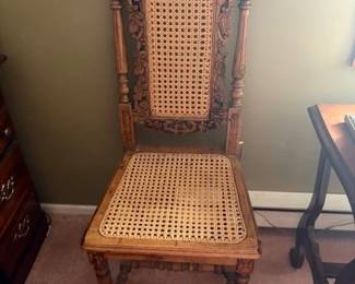 19th century caned hand carved chair