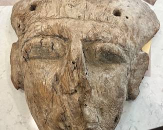 Wooden Kah mask. Egypt. Life size. 664-432 B.C