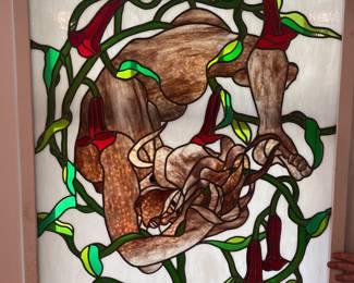 Breathtaking stained glass window. One of a kind original artwork.