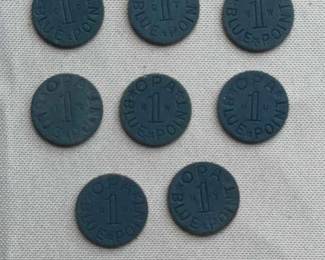 Vintage WWII Blue OPA Ration Tokens