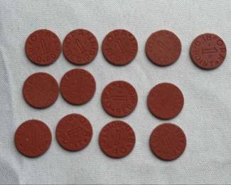 Vintage WWII Red OPA 1 Point Ration Token