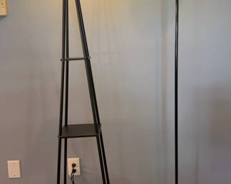 2 Tall Lamps One Has Shelves