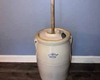 Primitive Stoneware Butter Churn