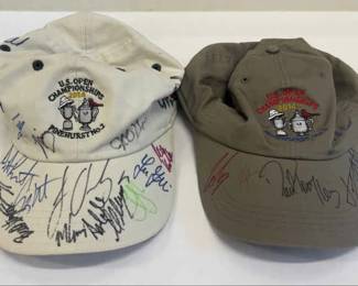 2 Autographed Hats US OPEN