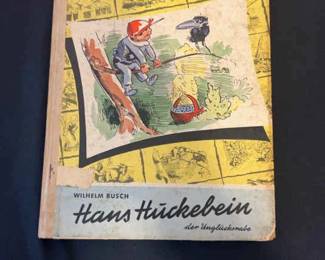 Vintage Childrens Book In German Hans Huckebein 