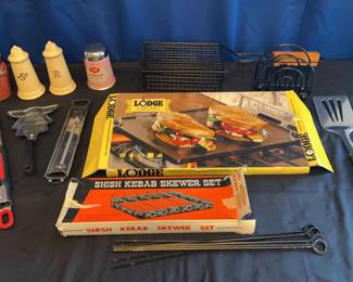 Lodge Cast Iron Grill Griddle, Skewers More