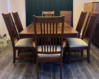 Dining Table with 6 Chairs 1 Leaf