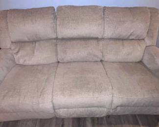 7foot Cream Sofa with 2 Recliners