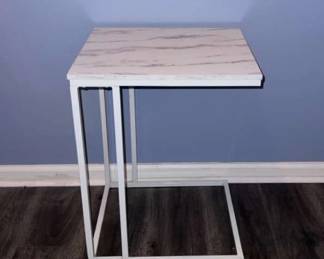 Faux Marble Side Table Laptop Table