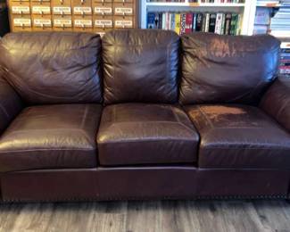 Brown Leather Couch 