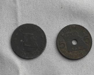 Vintage Missouri Sales Tax Receipt Tokens