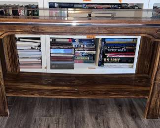 Wood Entry Table with Mirrored Top