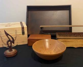 Wood Shelf, Tray, Boxes More
