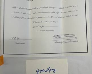Yale Lary Autograph