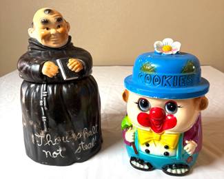 Vintage Friar, Clown Cookie Jars
