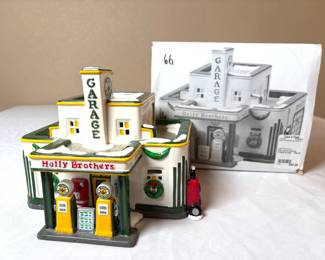 Snow Village Holly Brothers Garage