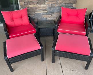 Patio Joy 5-Piece Rattan Patio Furniture
