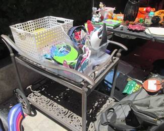 Patio Serving Cart, Pierced Metal Design