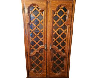 China Cabinet Glass Doors Shelves Mediterranean Mid Century