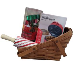 Christmas Kitchen Basket Cookie Cutters Rolling Pin Waffle Maker Longaberger