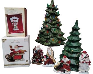 Christmas Ceramic Trees Pipka Ornaments Hallmark Santa Claus