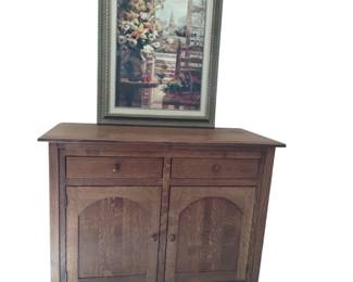 Handmade Buffet Cabinet Dresser Local Amish + Artwork