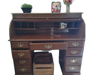 Roll Top Desk Crate Apothecary Jar of Ornaments + Decor