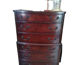 Antique 6 Drawer Dresser Tall Boy + Decor