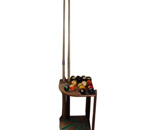Billiards Pool Table Cues & Rack Table