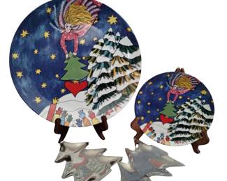 Christmas Decor Pottery Barn Metal Tree Plates KiKi Love Everyone Art