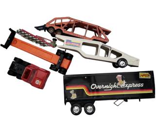 Vintage Toy Lot Metal Truck Cab Trailers Ertl Car Hauler Nylint