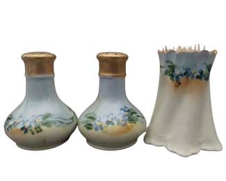 Antique Pre-WWII Bavarian German Salt Pepper Toothpick Hand Painted