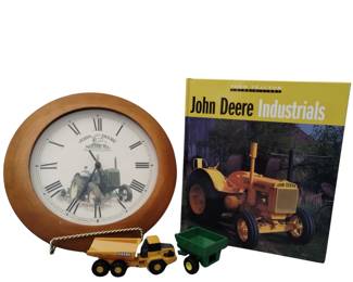 John Deere Wall Clock Book Yellow Dump Truck Green Trailer Toys