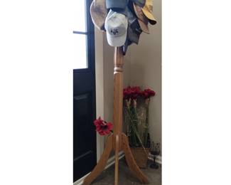 Vintage Coat Rack+ Mens Hats Carhart Advertising + Wastebasket