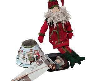 Felt Santa Claus Figure Yankee Candle Hand Painted Plate Candle Suffer